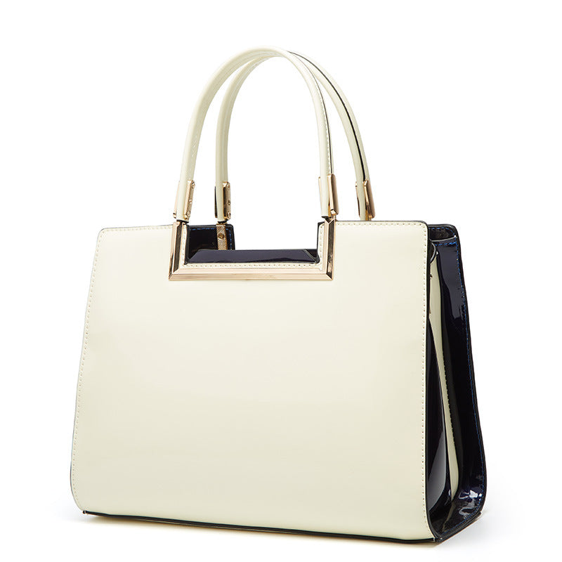 Red Patent Leather Tote Bag for Moms - Elegant and Functional
