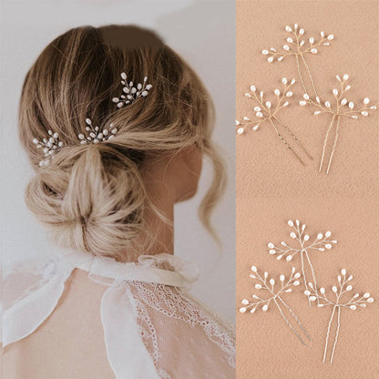 Elegant Pearl Hair Fork Handmade Bridal Hair Accessory