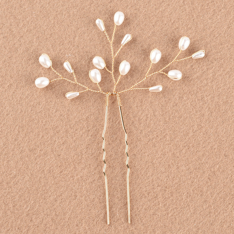 Elegant Pearl Hair Fork Handmade Bridal Hair Accessory