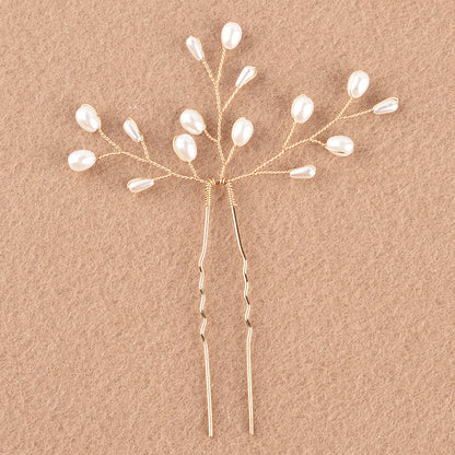 Elegant Pearl Hair Fork Handmade Bridal Hair Accessory