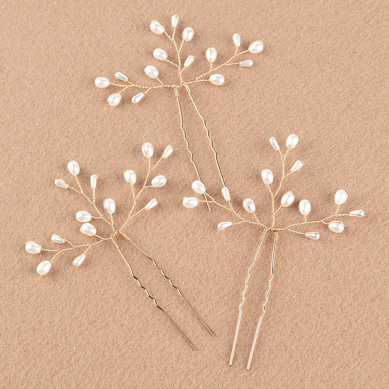 Elegant Pearl Hair Fork Handmade Bridal Hair Accessory