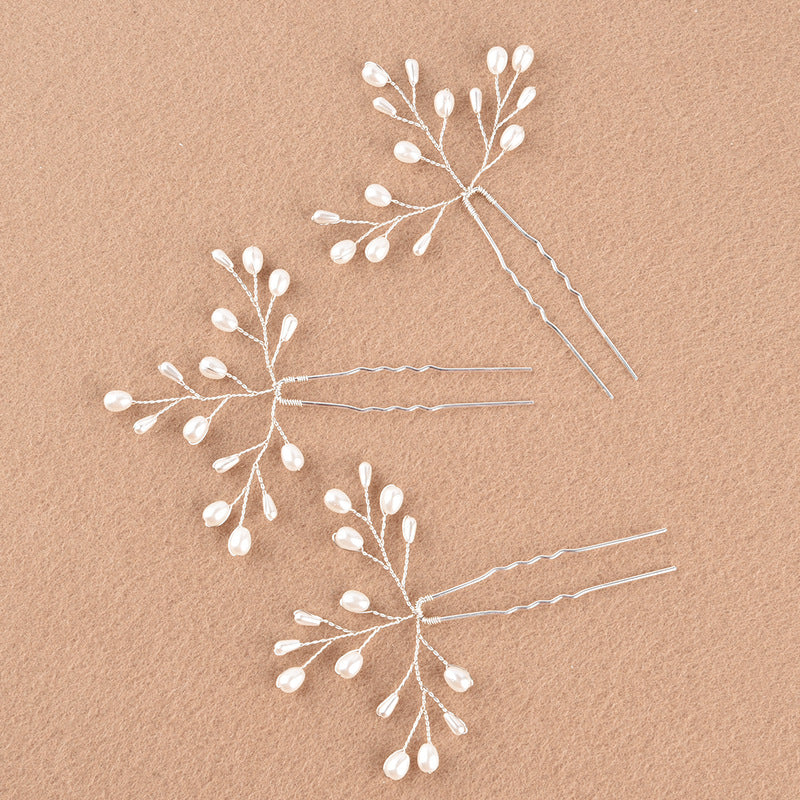 Elegant Pearl Hair Fork Handmade Bridal Hair Accessory