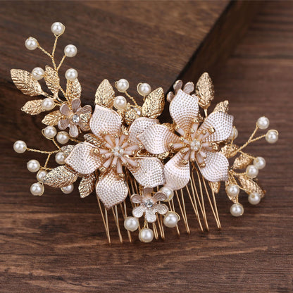 Handmade Flower Pearl Bridal Wedding Hairpiece