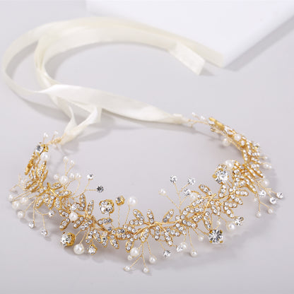 Alloy Pearl Rhinestone Handmade Wedding Belt Hair Accessory