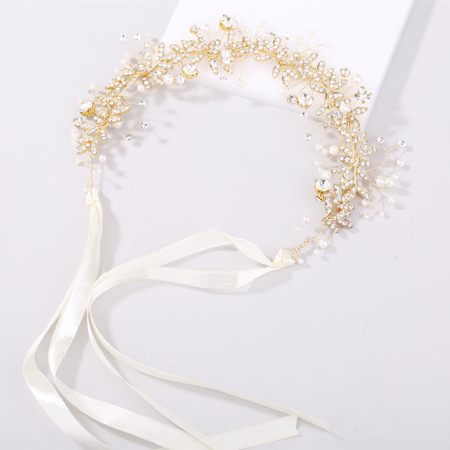 Alloy Pearl Rhinestone Handmade Wedding Belt Hair Accessory