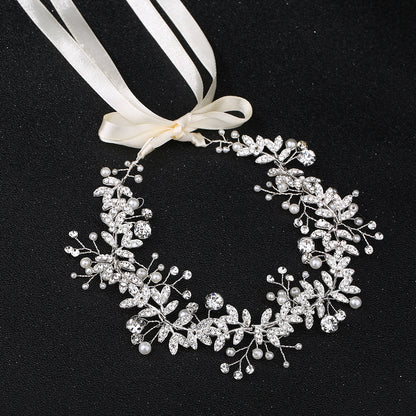 Alloy Pearl Rhinestone Handmade Wedding Belt Hair Accessory