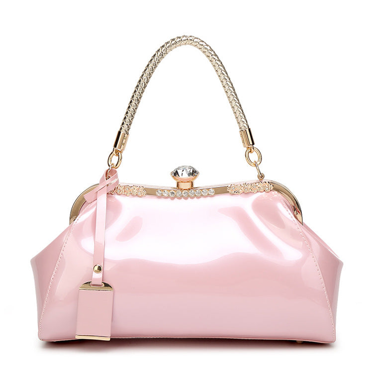 Fashionable Glossy Red Handbag for Brides