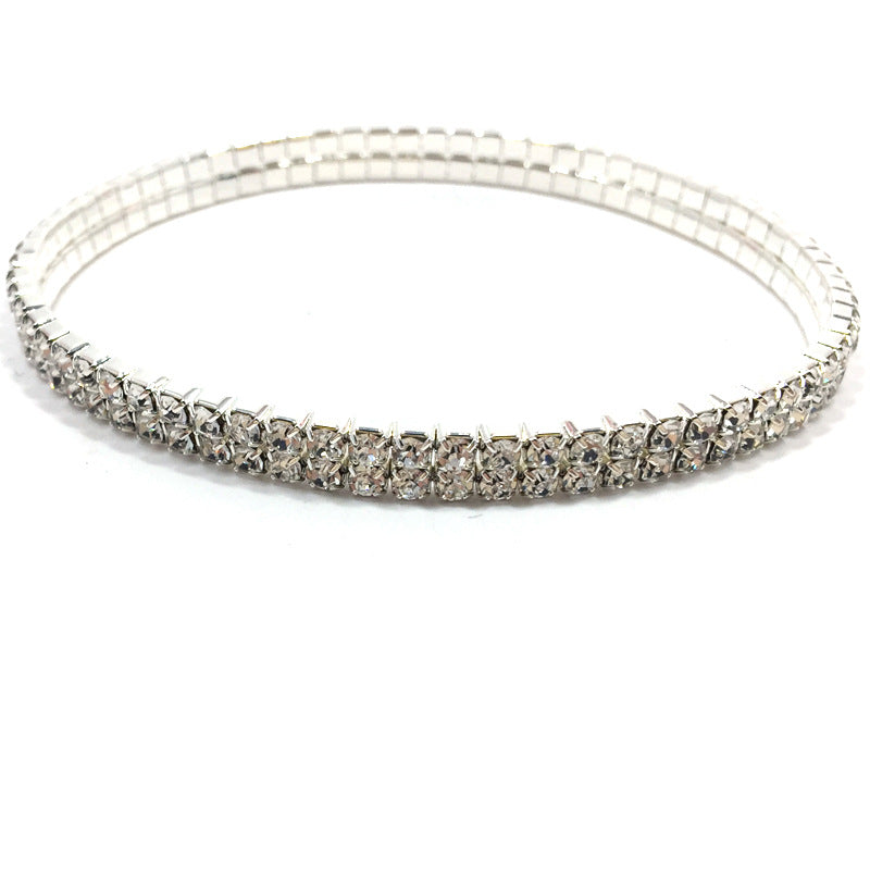 Sparkling Crystal Anklet Bracelet European American Style Silver Gold