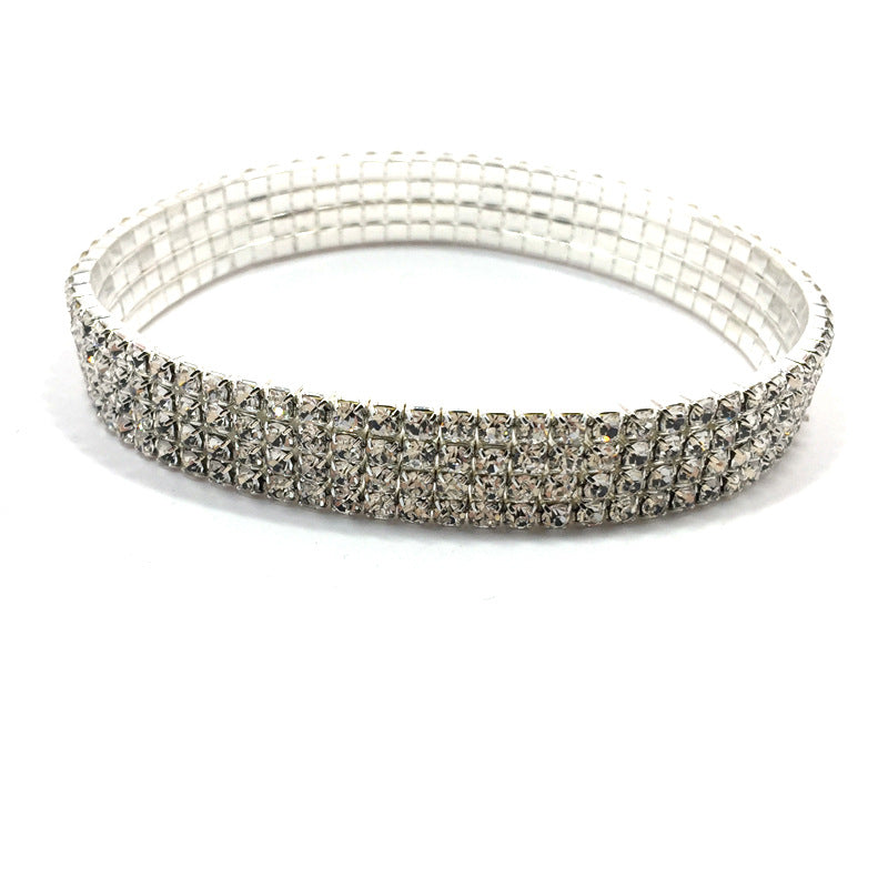Sparkling Crystal Anklet Bracelet European American Style Silver Gold