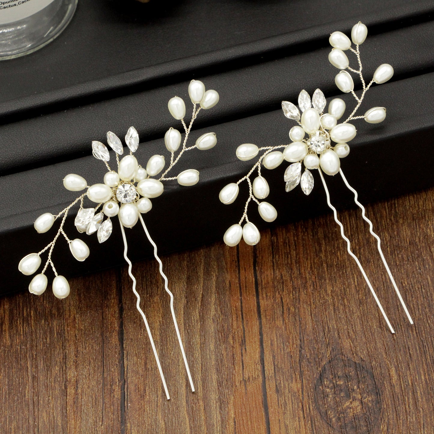 Handmade Pearl Crystal U Shaped Hairpin Bridal Hairpiece