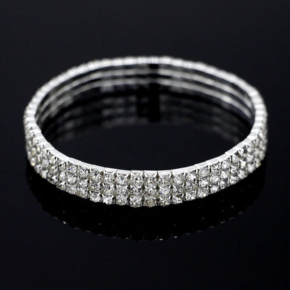 Sparkling Crystal Anklet Bracelet European American Style Silver Gold