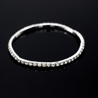 Sparkling Crystal Anklet Bracelet European American Style Silver Gold