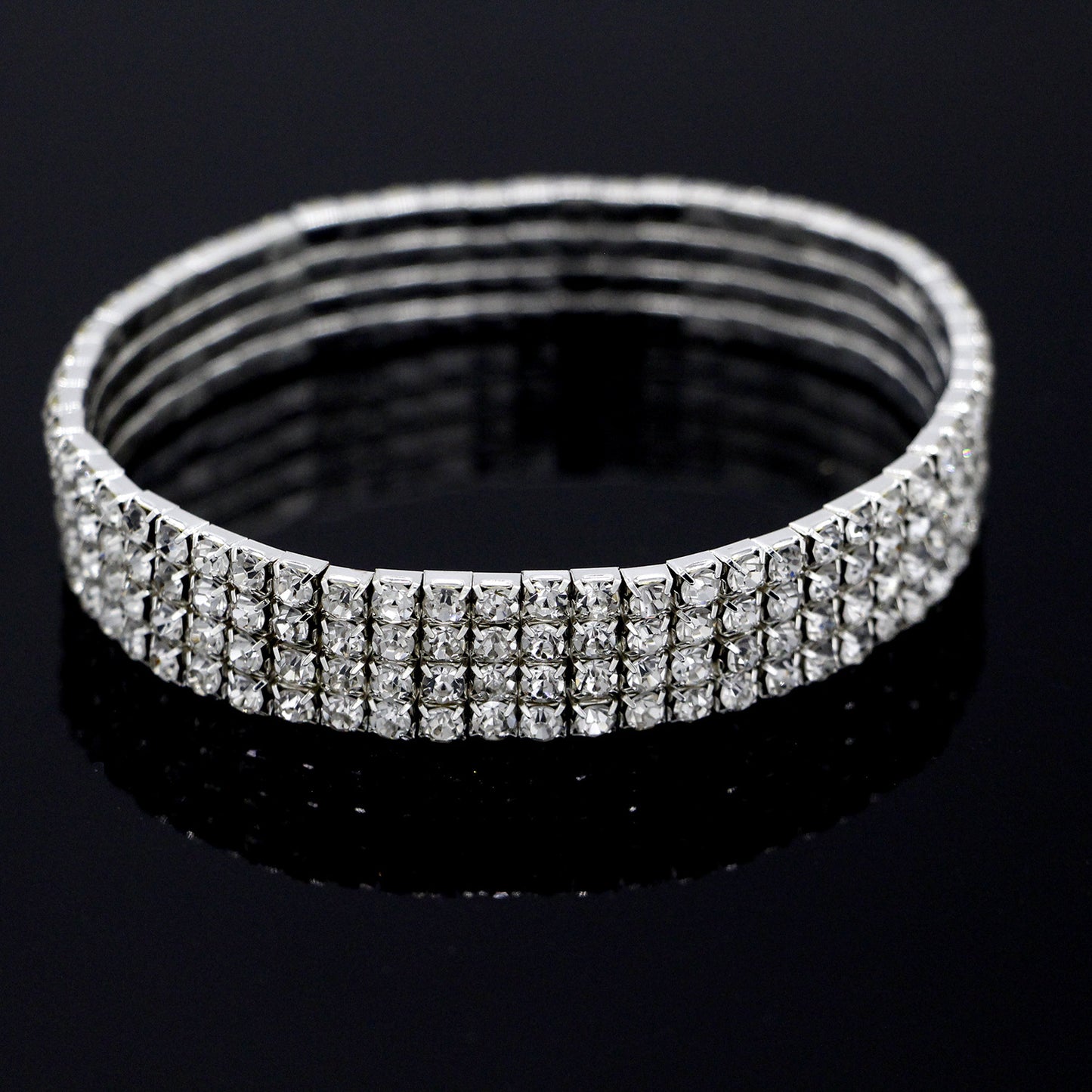 Sparkling Crystal Anklet Bracelet European American Style Silver Gold