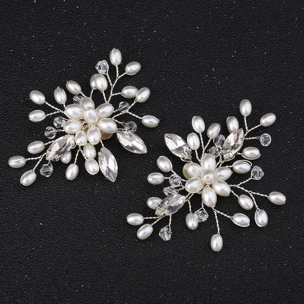 Trendy Pearl Rhinestone Handmade Shoe Clips
