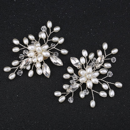 Trendy Pearl Rhinestone Handmade Shoe Clips