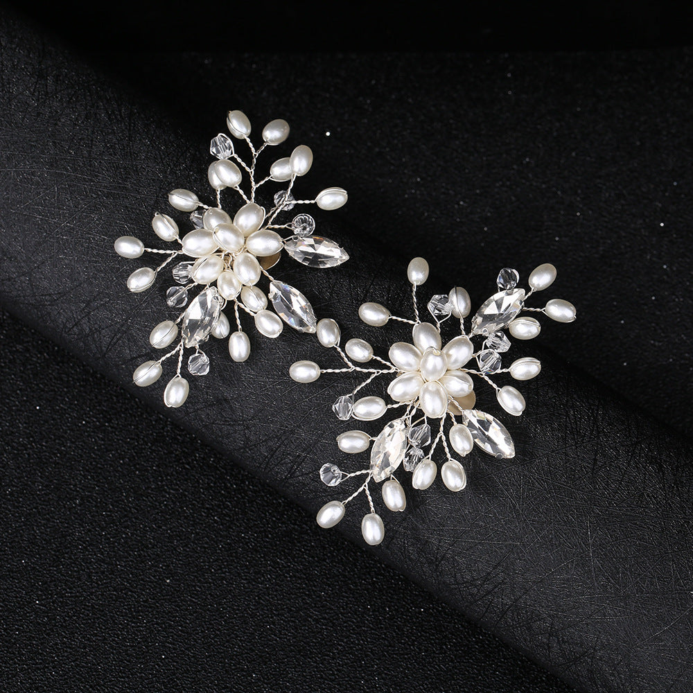 Trendy Pearl Rhinestone Handmade Shoe Clips