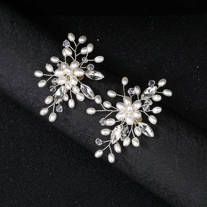 Trendy Pearl Rhinestone Handmade Shoe Clips