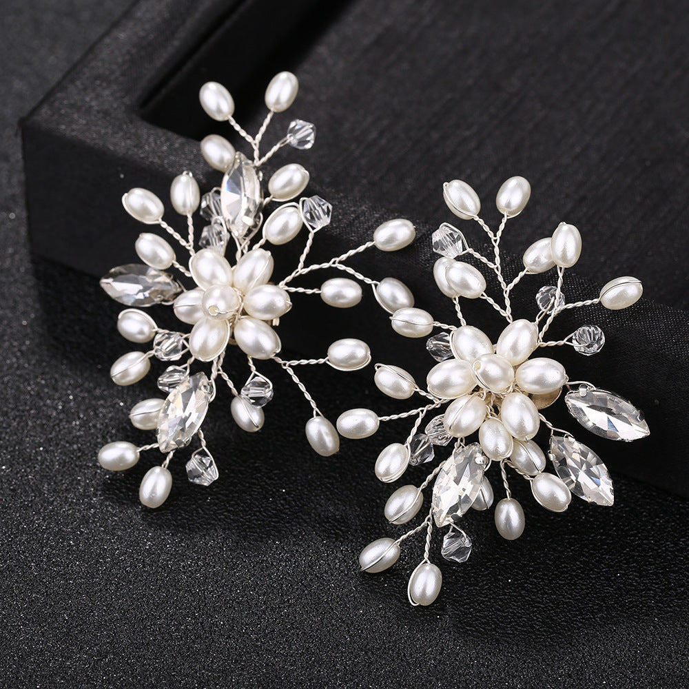 Trendy Pearl Rhinestone Handmade Shoe Clips
