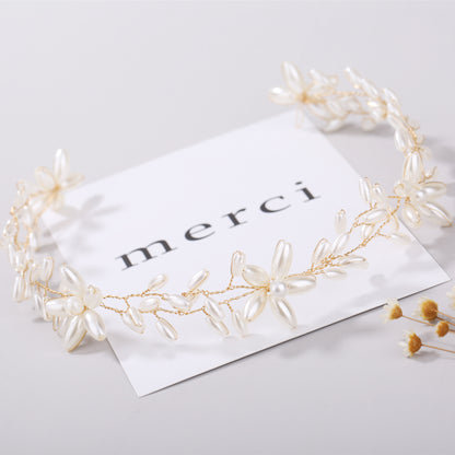 Pearl Twist Handmade Bridal Headband Elegant Hairpiece