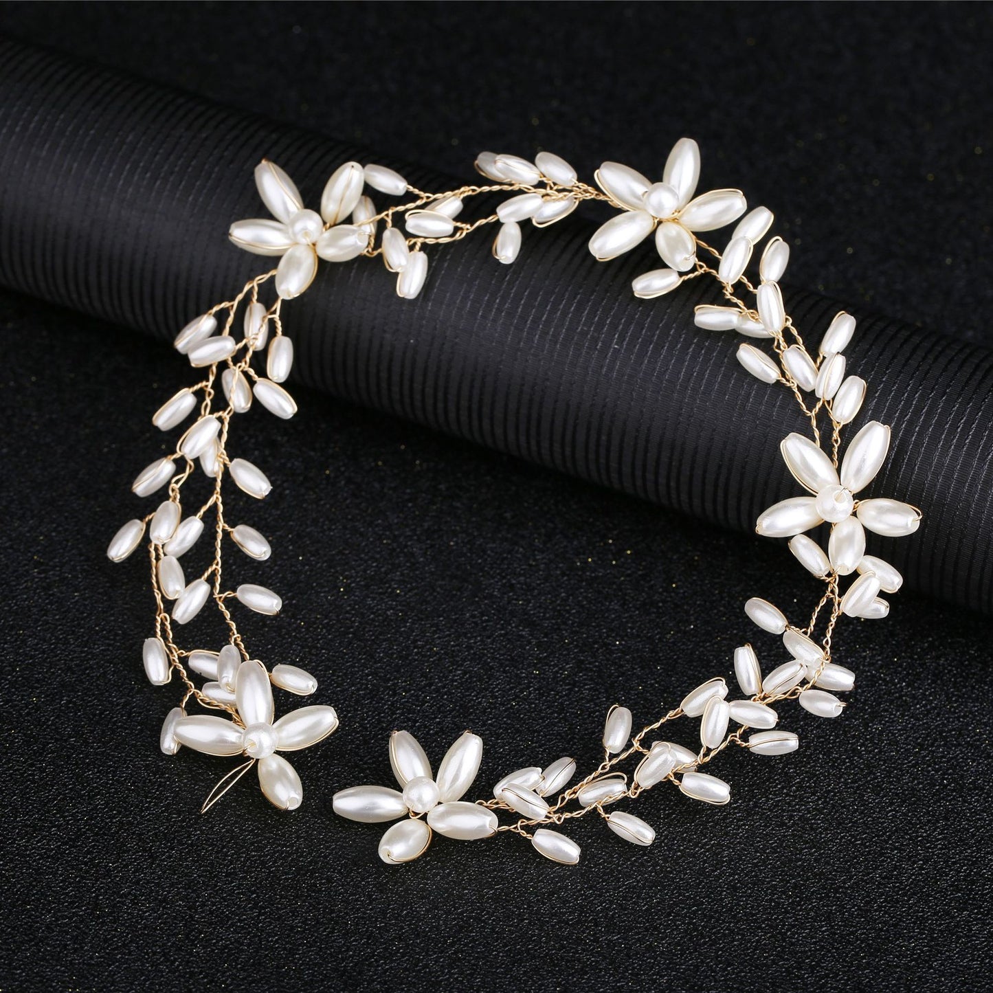 Pearl Twist Handmade Bridal Headband Elegant Hairpiece
