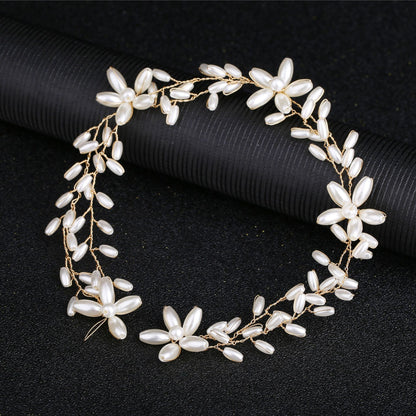 Pearl Twist Handmade Bridal Headband Elegant Hairpiece