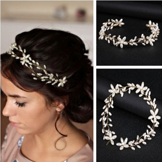 Pearl Twist Handmade Bridal Headband Elegant Hairpiece
