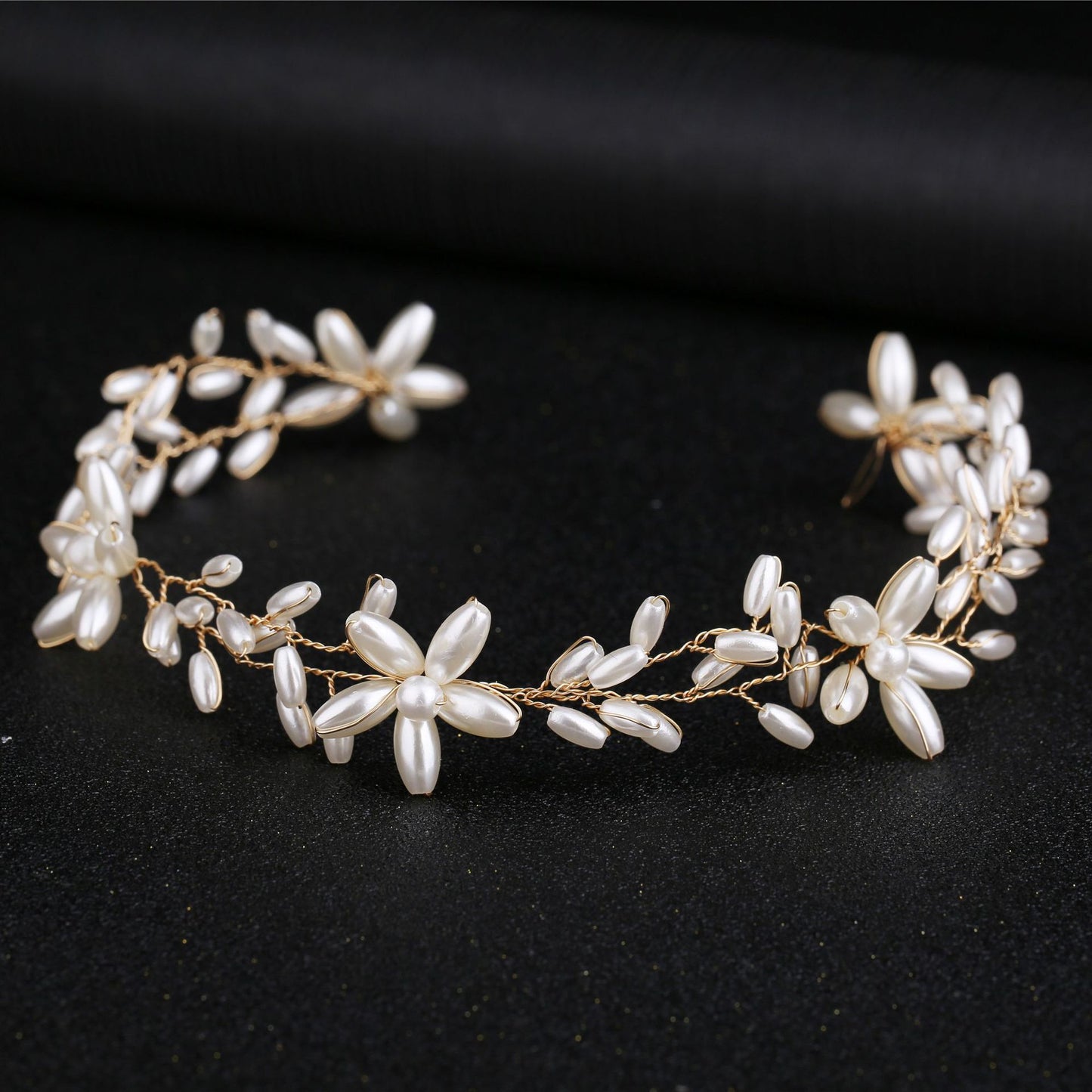 Pearl Twist Handmade Bridal Headband Elegant Hairpiece