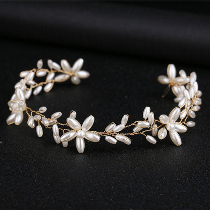 Pearl Twist Handmade Bridal Headband Elegant Hairpiece