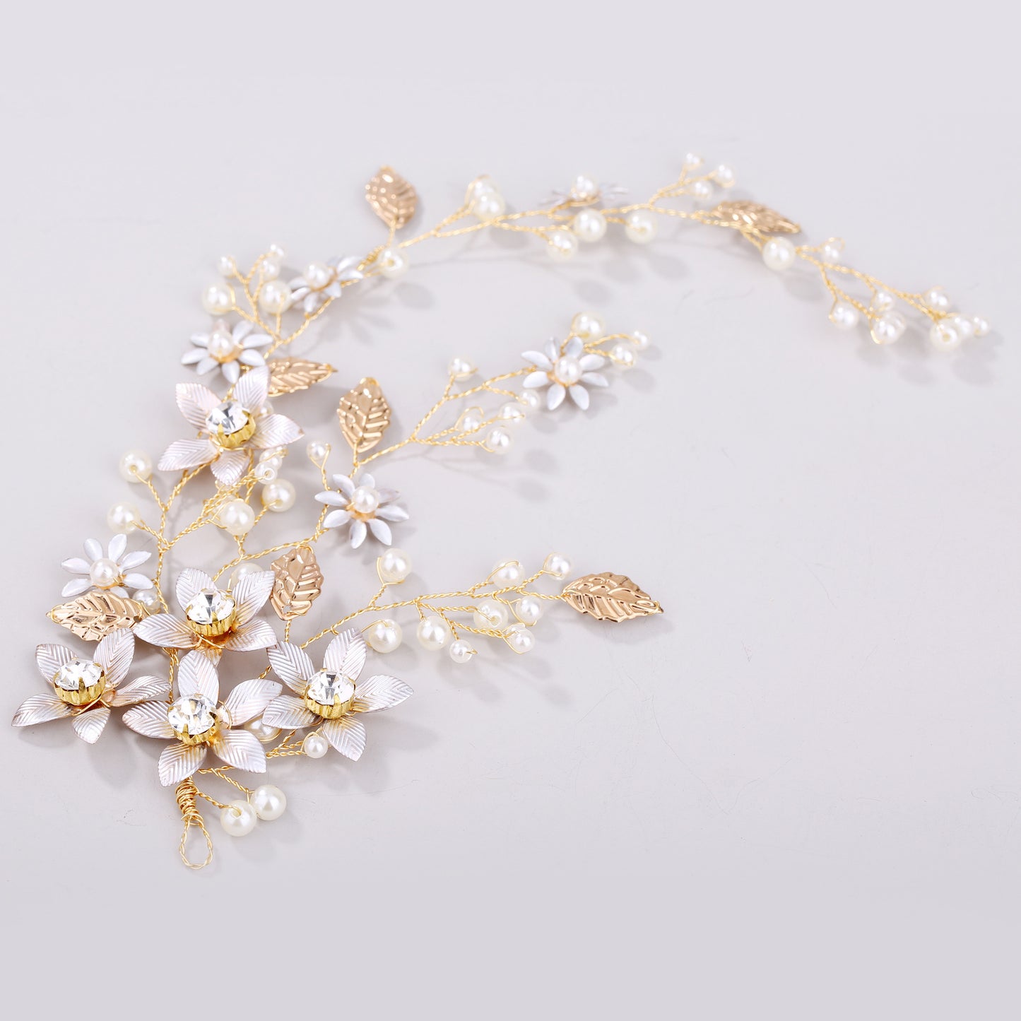 Gold Leaf Flower Headband Wedding Hair Accessory