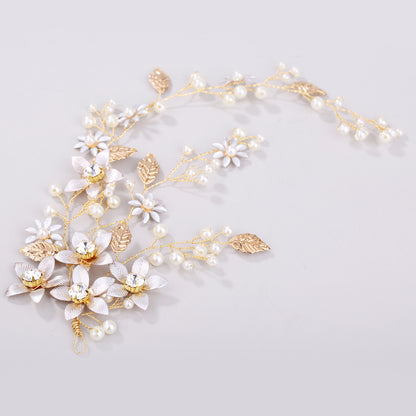 Gold Leaf Flower Headband Wedding Hair Accessory