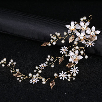 Gold Leaf Flower Headband Wedding Hair Accessory