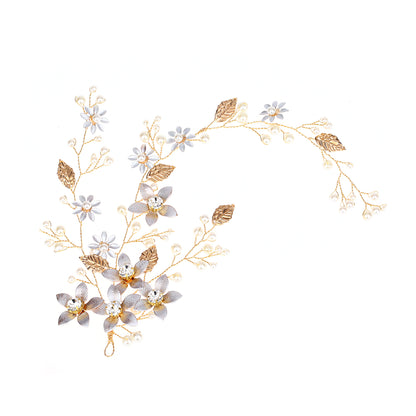 Gold Leaf Flower Headband Wedding Hair Accessory