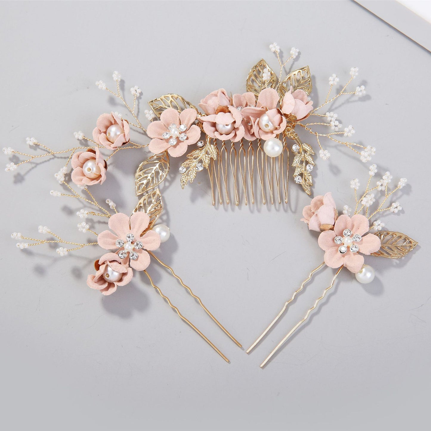 Bridal Blue Flower Hairpin Forest Inspired Wedding Hairpiece