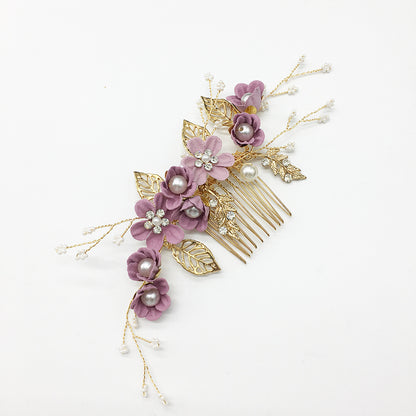 Bridal Blue Flower Hairpin Forest Inspired Wedding Hairpiece