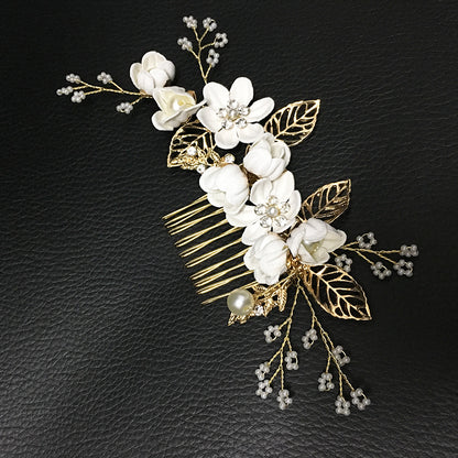 Pastel Colored Floral Hair Combs Set Bridal