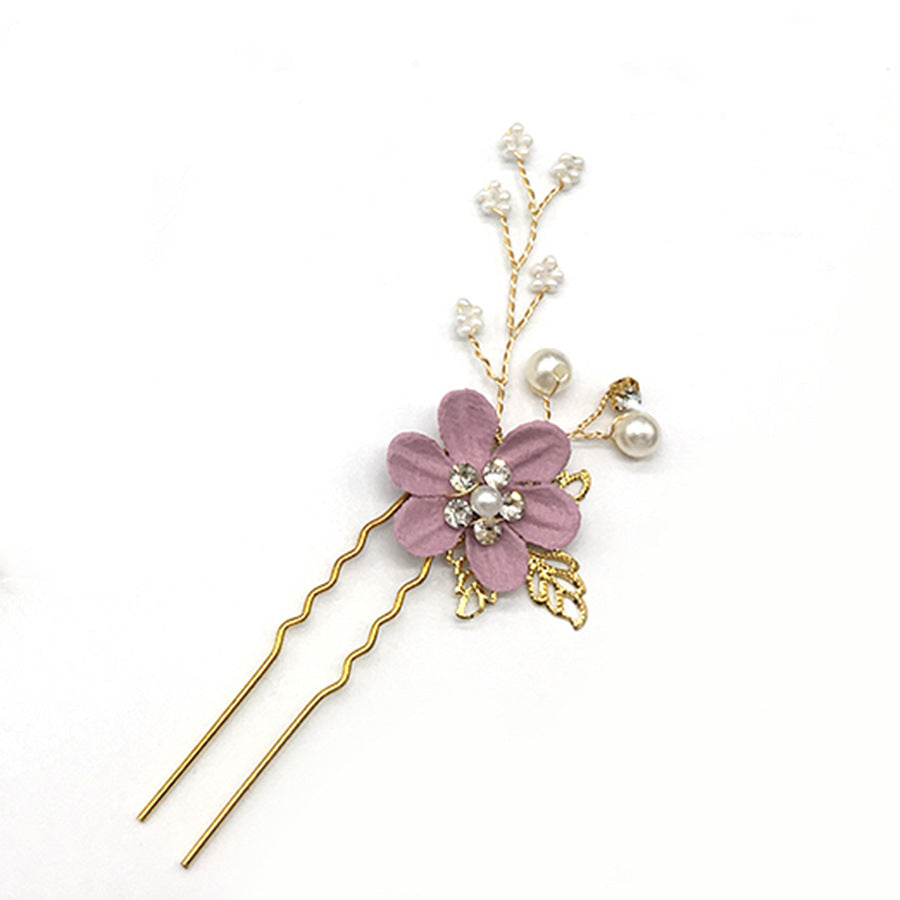 Bridal Blue Flower Hairpin Forest Inspired Wedding Hairpiece