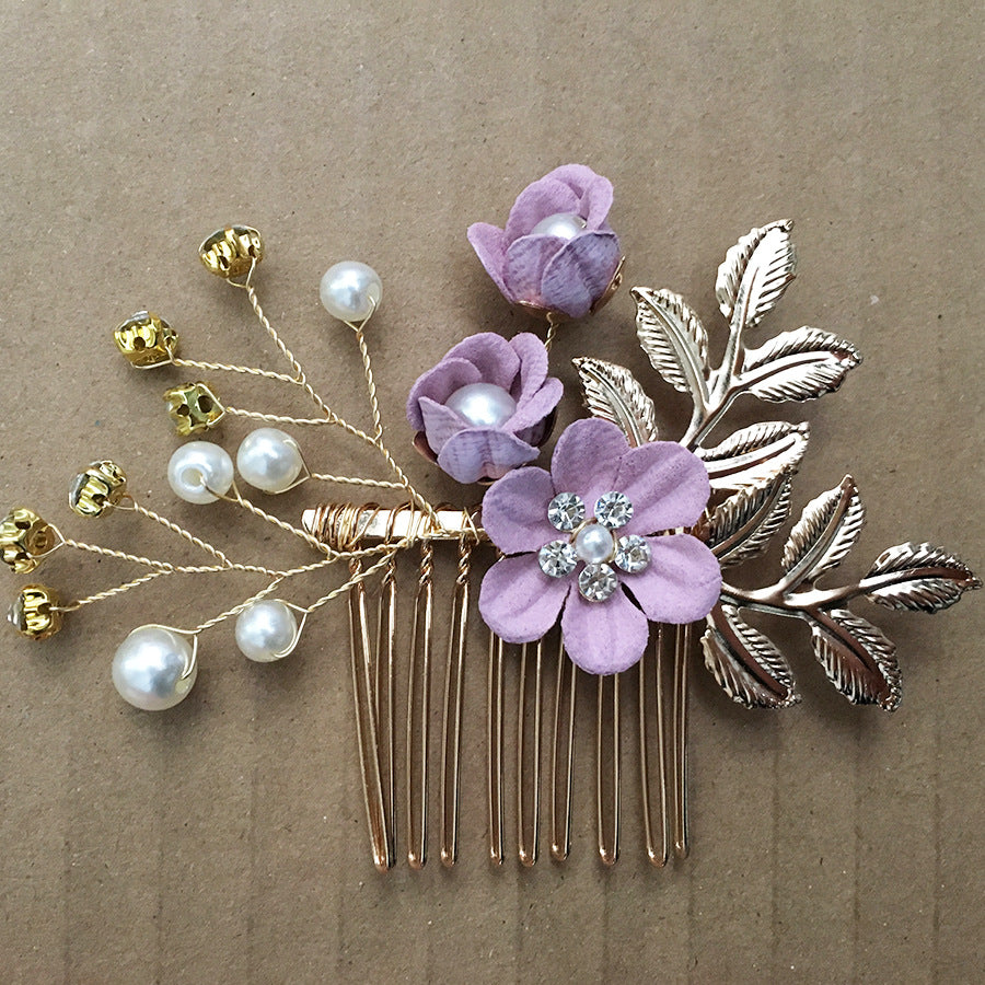 Bridal Blue Flower Hairpin Forest Inspired Wedding Hairpiece