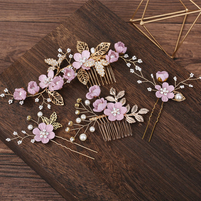 Bridal Blue Flower Hairpin Forest Inspired Wedding Hairpiece