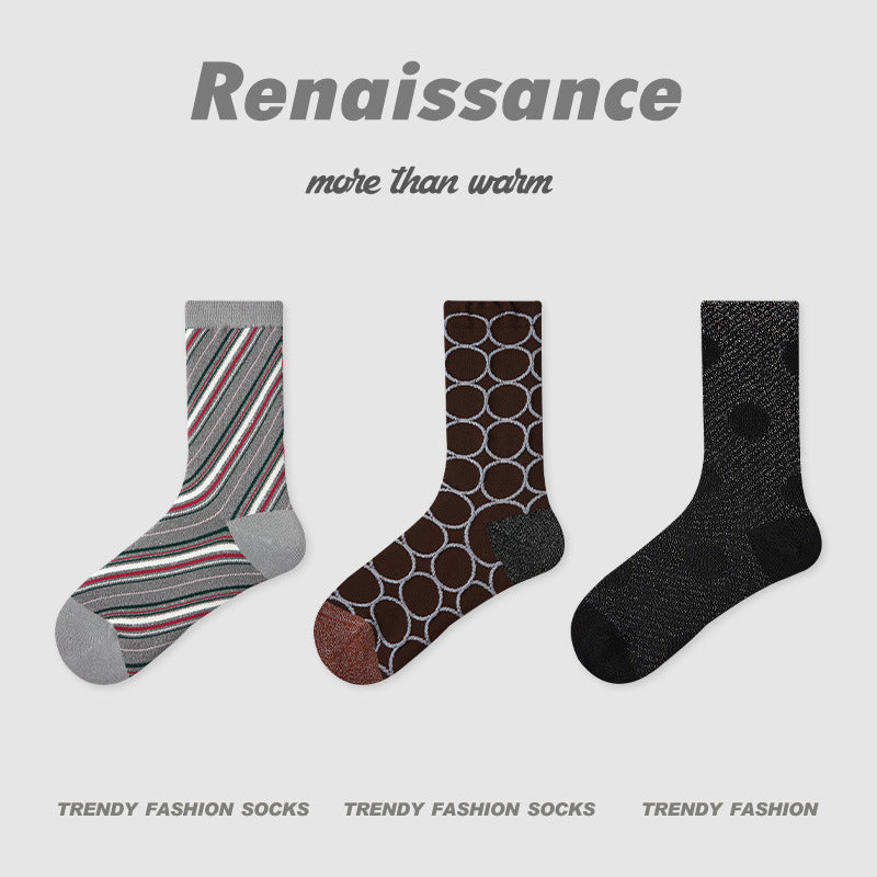 Socks Embossed Floral Mid Calf Cotton Moisture Wicking