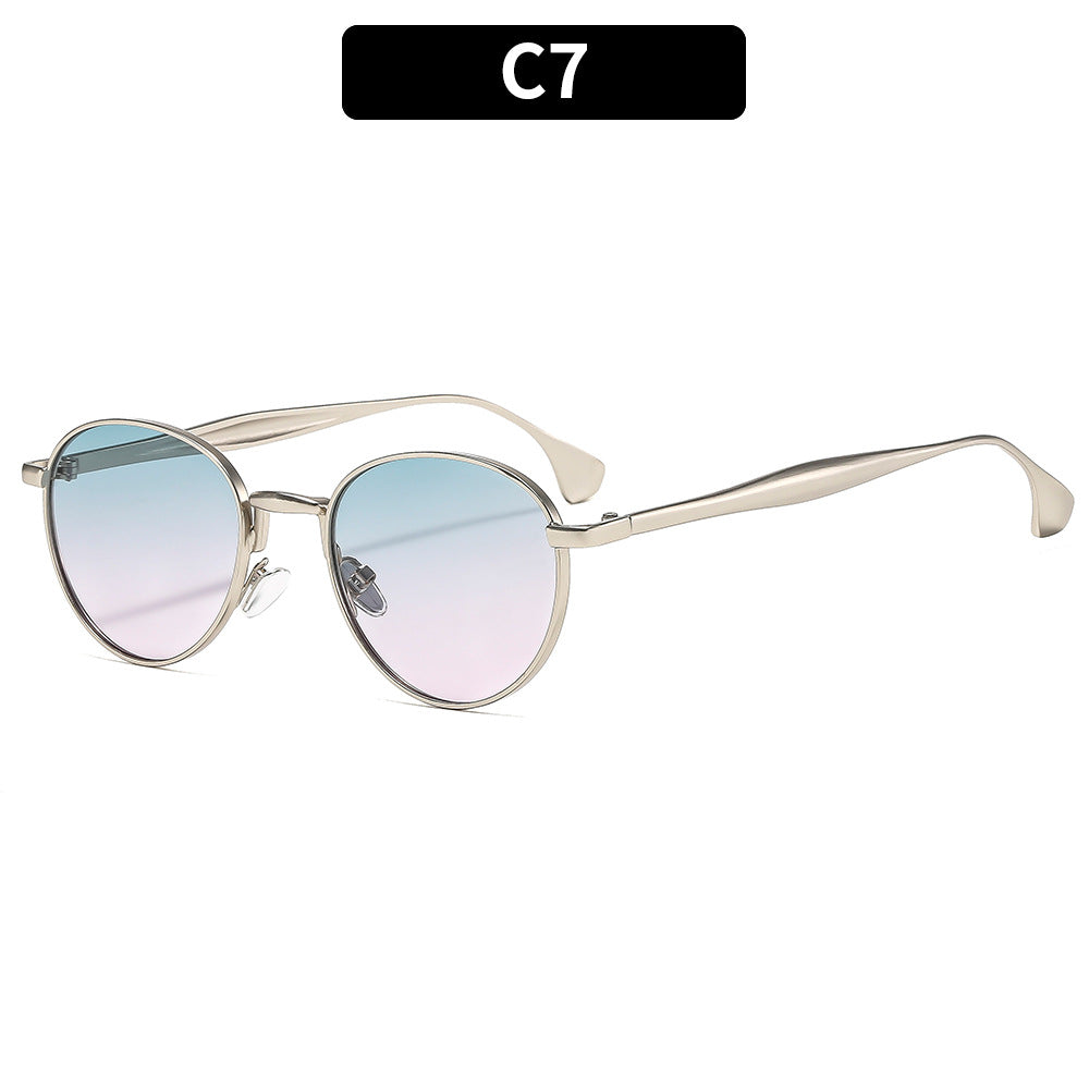 New Metal Round Frame Sunglasses Stylish UV400 Protection