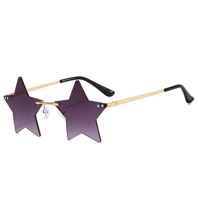 Trendy Star Shaped Sunglasses Pink Gradient UV400 Protection