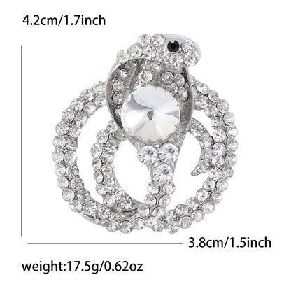 Creative Rhinestone Animal Brooch Alloy Snake Pin Fashionable Unisex Accessory