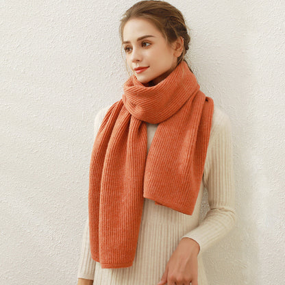 Solid Color Knitted Scarf Set for Women - Winter Warmth
