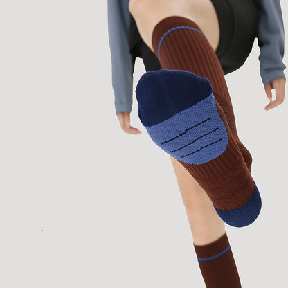 Compression Mid Calf Colorblock Nylon Blend Sport Socks