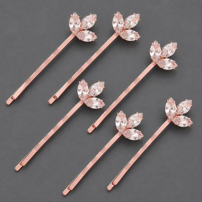 Elegant Floral Zircon Hairpin Set for Women