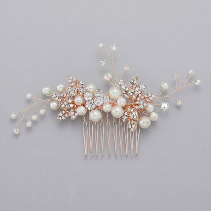 Exquisite Pearl and Crystal Flower Headpiece for Bridal Photoshoots
