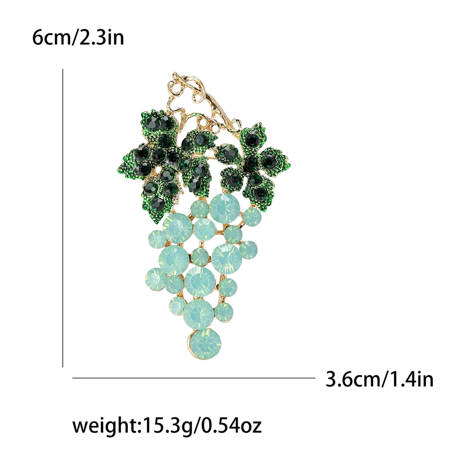 Trendy Rhinestone Grape Brooch Fashionable Women's Accessory
