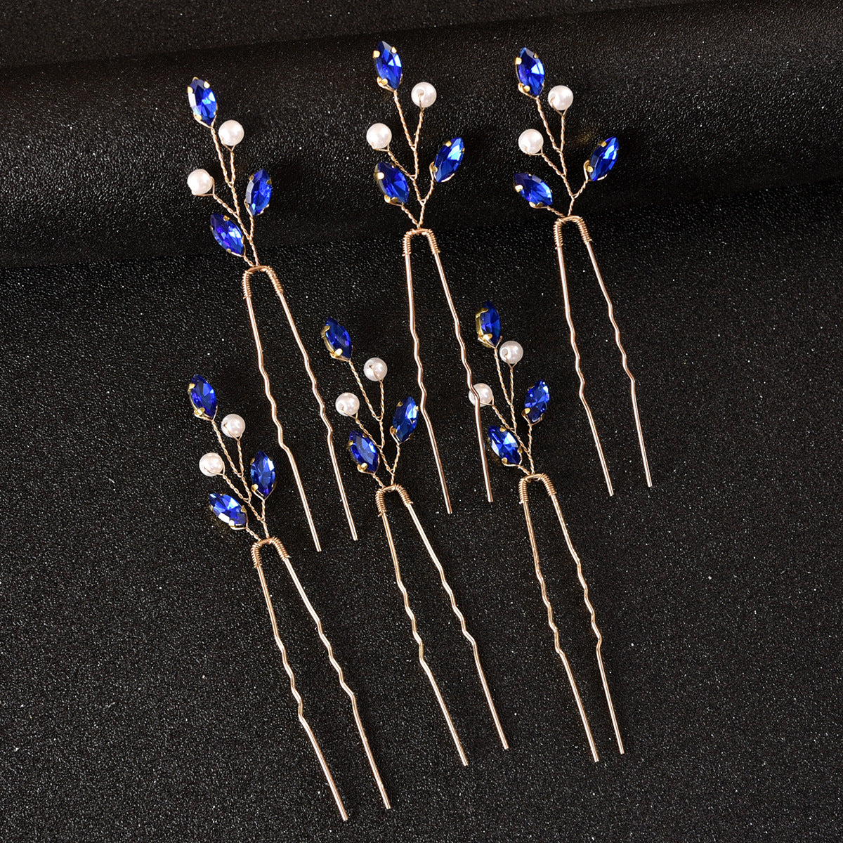 Emerald U Shaped Hair Pins Set of 6 Elegant Bridal Hairpiece
