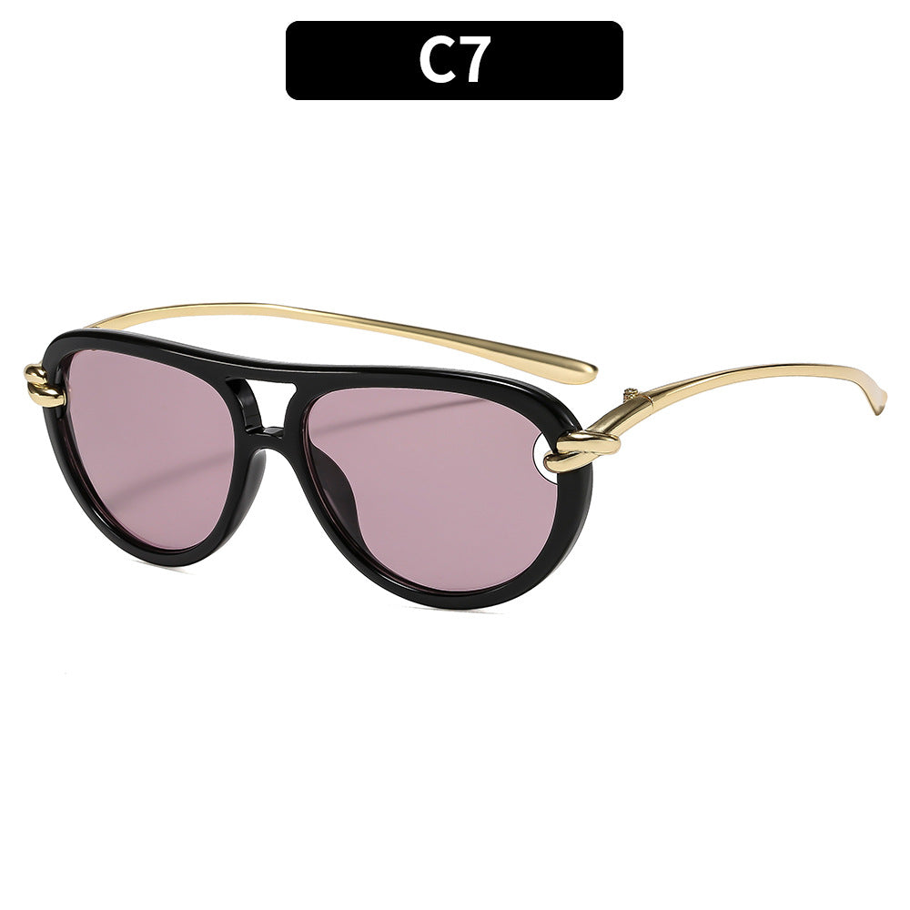 Trendy Knotted Double Beam UV400 Sunglasses