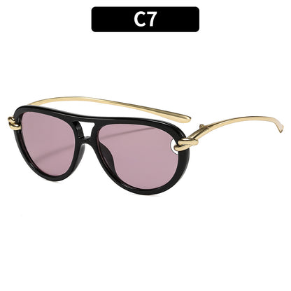 Trendy Knotted Double Beam UV400 Sunglasses